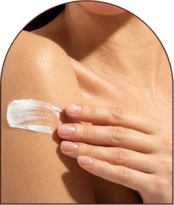 Skincare routine: applying cream to arm pre-treatment Skincare routine: applying cream to arm pre-treatment