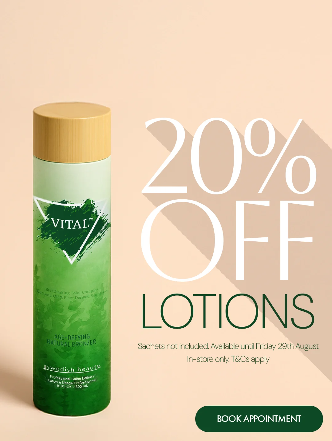 August Sale 20% off lotions