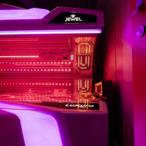 Hapro Luxura Jewel lie-down sunbed available at The Tanning Shop Ireland.