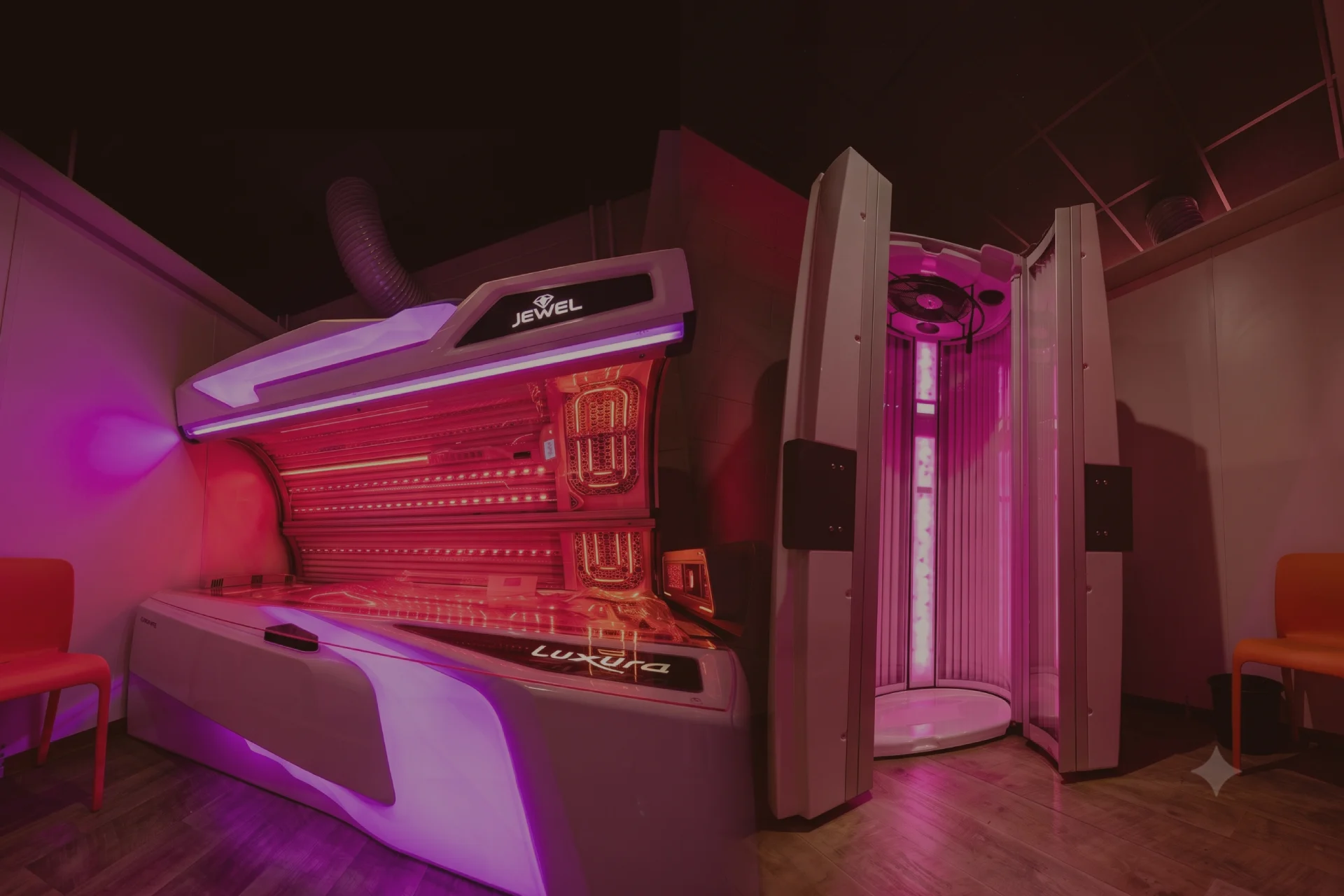 Stand-up and lie-down sunbeds in private rooms at The Tanning Shop Ireland